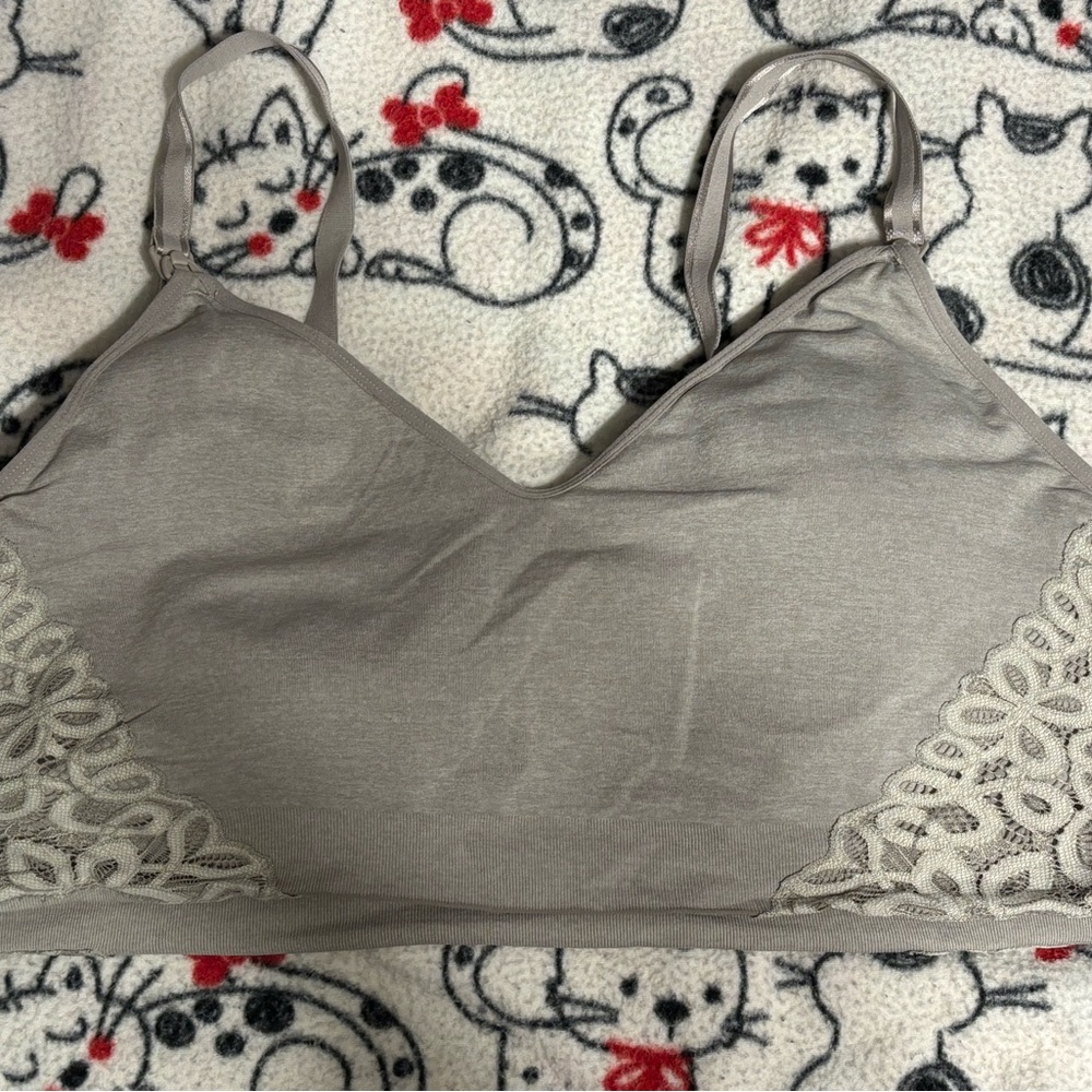 Elegant Gray Lace Bralette